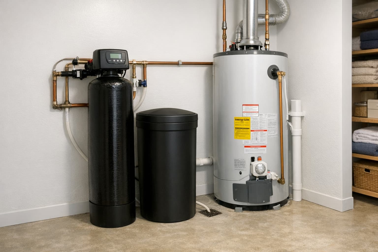 Water softener system installed in Calgary residential home