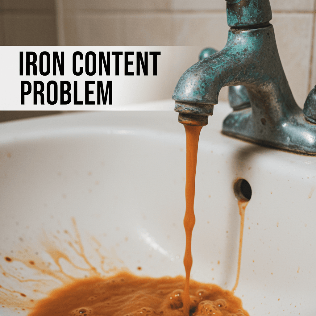 Iron-stained well water