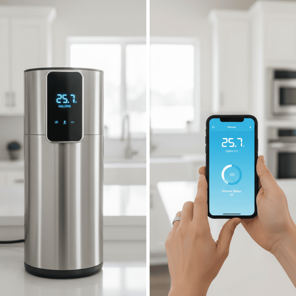 Smart water softener with mobile monitoring