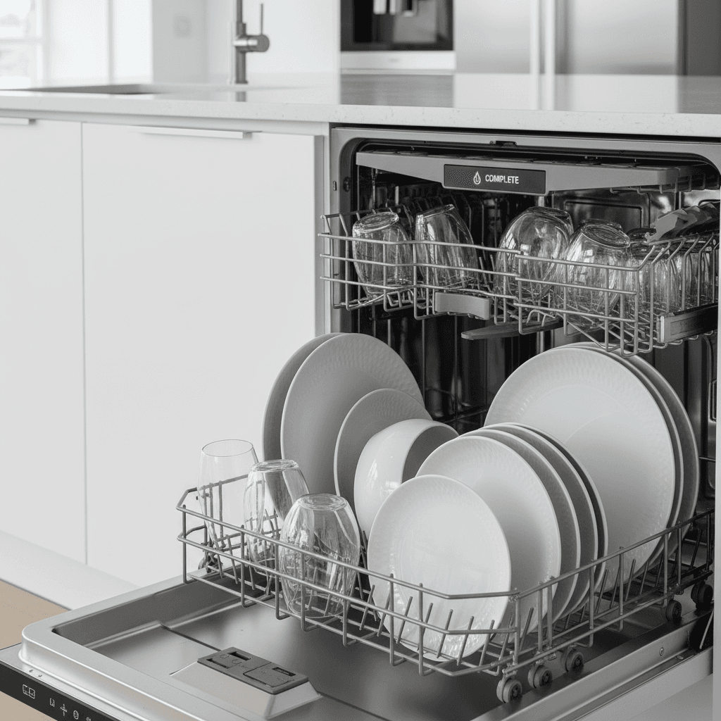 Clean dishes from soft water