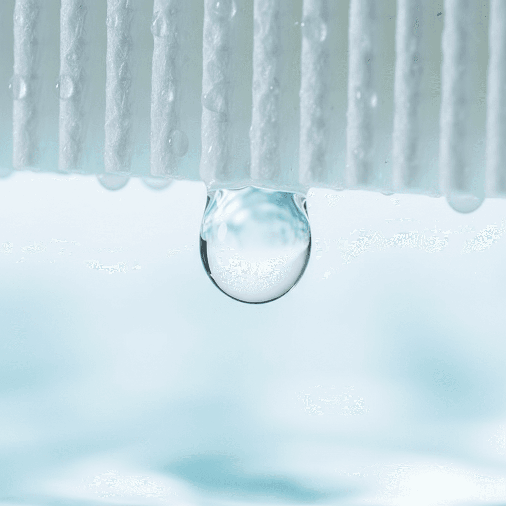 Pure water droplet from treated water system